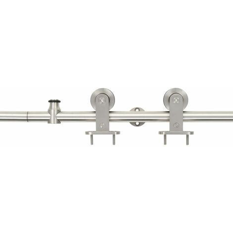 Kit de herrajes para puerta corredera 183 cm acero plateado vidaXL