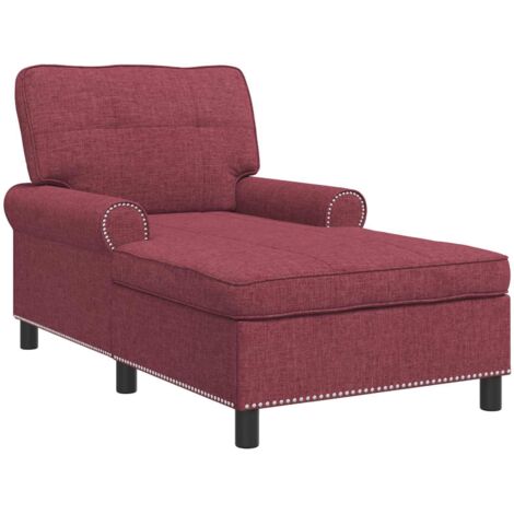 Sillón reclinable con cojín Rojo vino 91 x 157 x 91 cm tela vidaXL