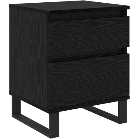 Armario de Noche con cajón Roble Negro 40 x 35 x 50 cm vidaXL (1/5)