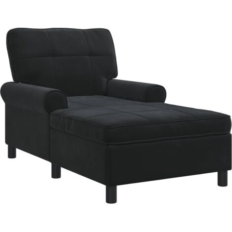 Sillón reclinable con cojín Negro 91 x 157 x 91 cm Terciopelo vidaXL
