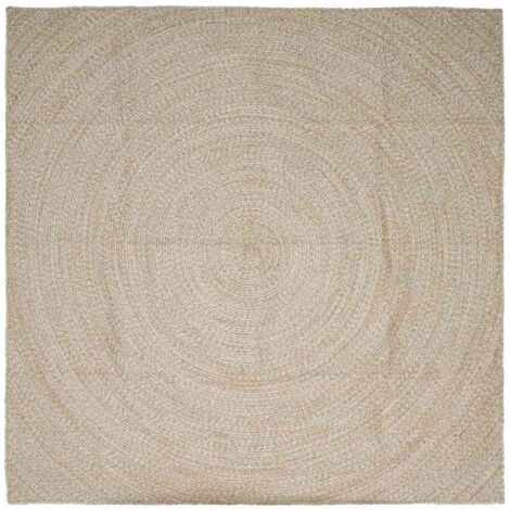 Alfombras de área Natural y Blanco 200 x 200 cm yute vidaXL