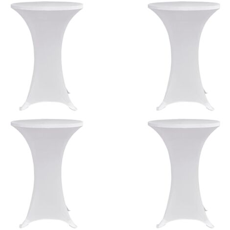 Mantel elástico para mesa alta 4 unidades blanco Ø80 cm vidaXL