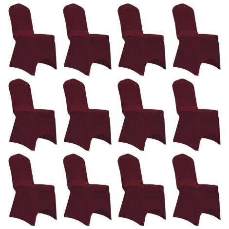 Funda de silla elástica 12 unidades burdeos vidaXL