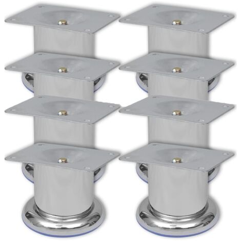 8x Patas de sofá redondas cromadas 60 mm vidaXL