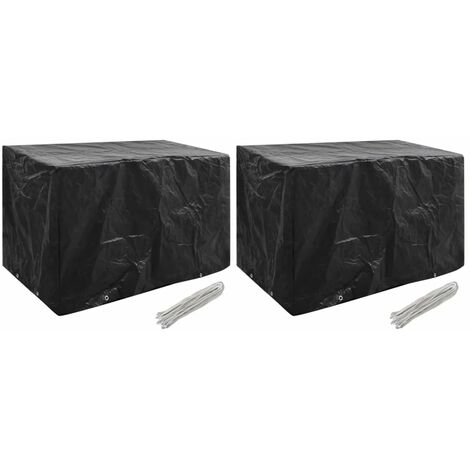 Funda de muebles de jardín 2 uds 8 ojales 140x70x90 cm vidaXL