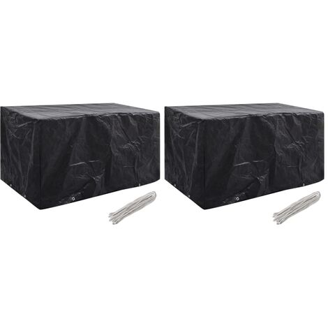 Fundas de muebles de jardín 2 uds 8 ojales 180x70x90 cm vidaXL
