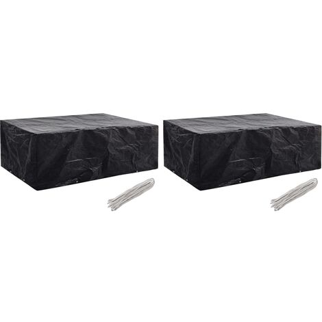Fundas de muebles de jardín 2 uds 8 ojales 242x162x100 cm vidaXL