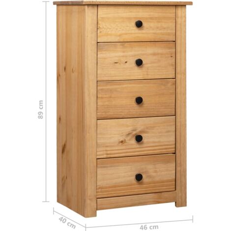 Aparador de madera maciza de pino estilo Panamá 46x40x89 cm vidaXL
