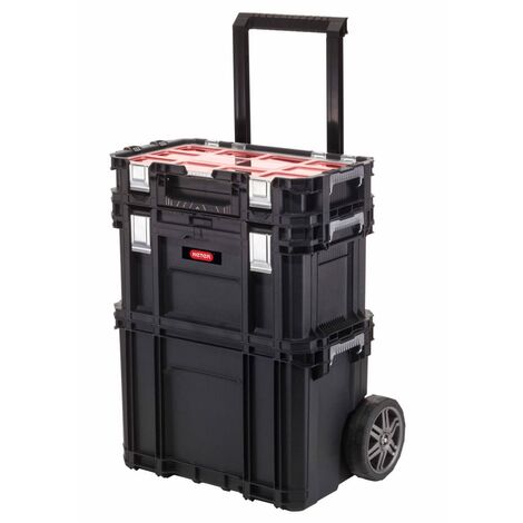 Keter Caja herramientas con Connect Trolley and Rolling Systems negro