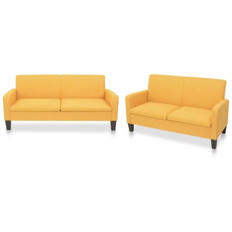 Conjunto de sofás 2 piezas tela amarillo vidaXL
