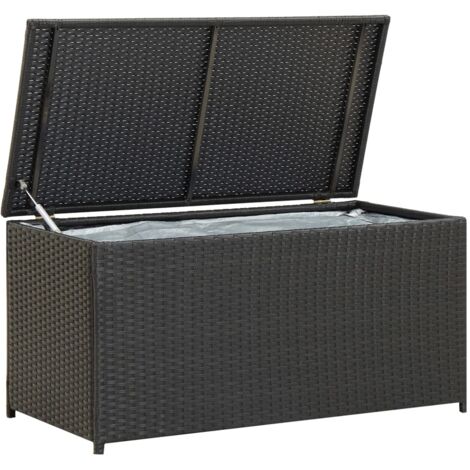 Caja de almacenaje de jardín ratán sintético negro 100x50x50 cm vidaXL