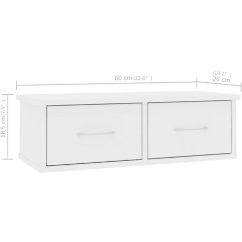 Estante de cajones para pared madera contrachapada 60x26x18,5cm vidaXL