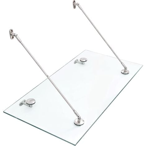 main image of "vidaXL Marquesina para puerta vidrio de seguridad VSG 120x60 cm - Transparente"