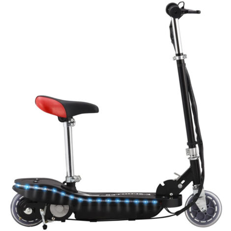 Patinete para niños con asiento y LED negro 120 W vidaXL