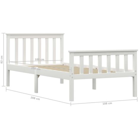Estructura de cama sin colchón madera de pino blanco 100x200 cm vidaXL