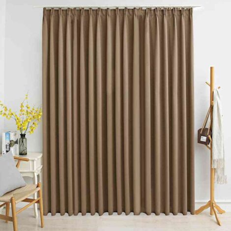 Cortina opaca con ganchos gris topo 290x245 cm vidaXL
