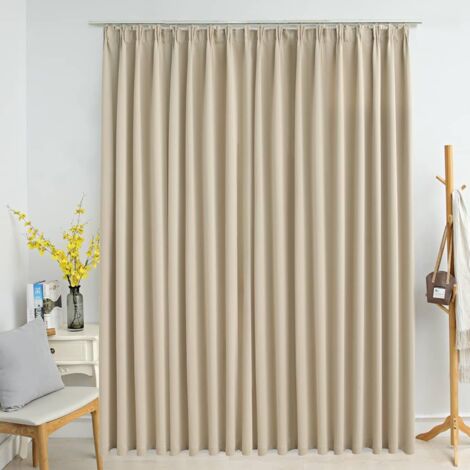 Cortina opaca con ganchos beige 290x245 cm vidaXL