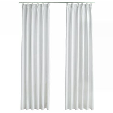 Cortinas opacas con ganchos 2 piezas blanco crudo 140x225 cm vidaXL