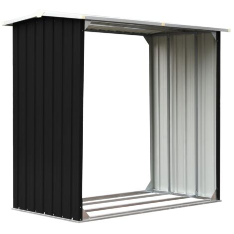 Caseta de jardín para leña acero galvanizado gris 172x91x154 cm vidaXL