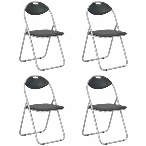 Sillas de comedor plegables 4 unidades cuero sintético negro vidaXL