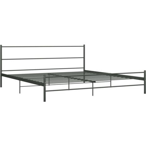 Estructura de cama sin colchón metal gris 200x200 cm vidaXL