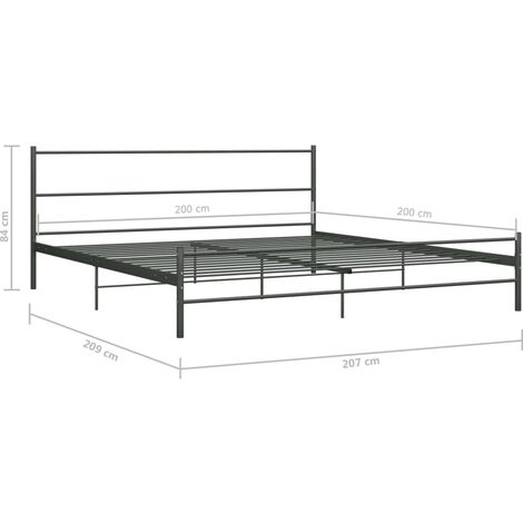 Estructura de cama sin colchón metal gris 200x200 cm vidaXL
