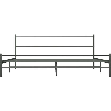 Estructura de cama sin colchón metal gris 200x200 cm vidaXL
