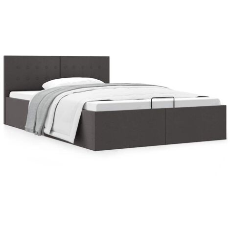Cama canapé hidráulica de almacenaje sin colchón gris 120x200cm vidaXL