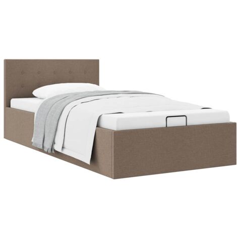 Cama canapé hidráulica almacenaje sin colchón taupe 100x200cm vidaXL