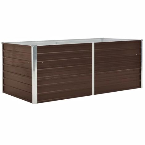 Jardinera elevada de acero galvanizado marrón 160x80x45 cm vidaXL