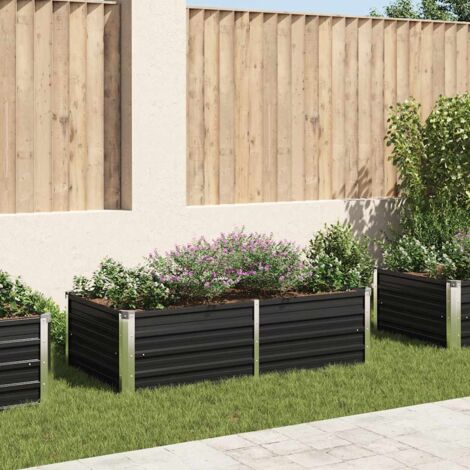 Jardinera elevada acero galvanizado gris antracita 160x80x45 cm vidaXL