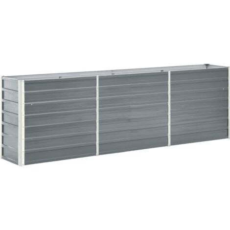 Arriate elevado de jardín acero galvanizado gris 240x40x77 cm vidaXL