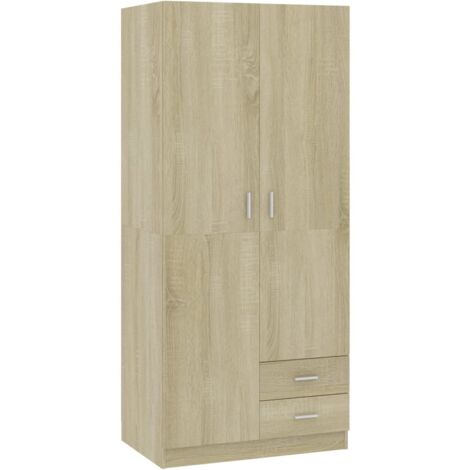 Armario de madera de ingeniería roble Sonoma 80x52x180 cm vidaXL