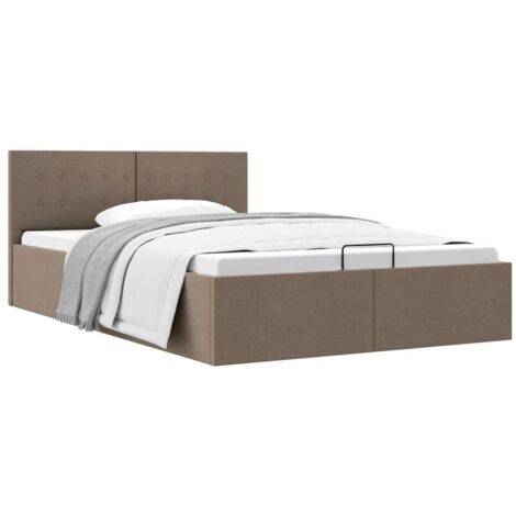 Cama canapé hidráulica almacenaje sin colchón taupe 140x200 cm vidaXL