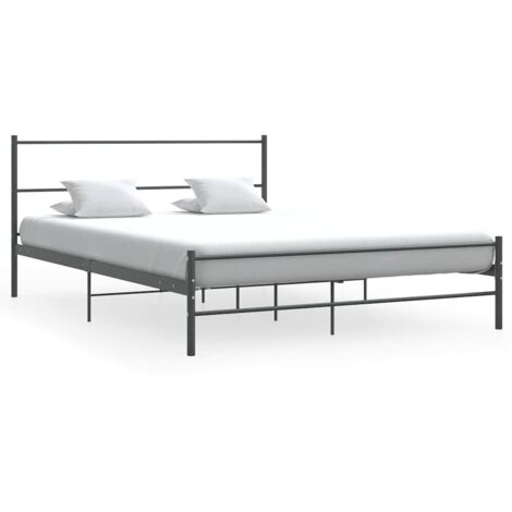 Estructura de cama sin colchón metal gris 140x200 cm vidaXL (1/5)