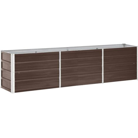 Arriate de jardín de acero galvanizado marrón 240x40x45 cm vidaXL
