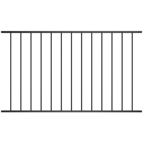 Panel de valla de acero con recubrimiento en polvo, 1,63 x 1,25 m, color negro vidaXL