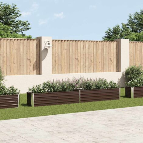 Arriate de jardín de acero galvanizado marrón 320x40x45 cm vidaXL