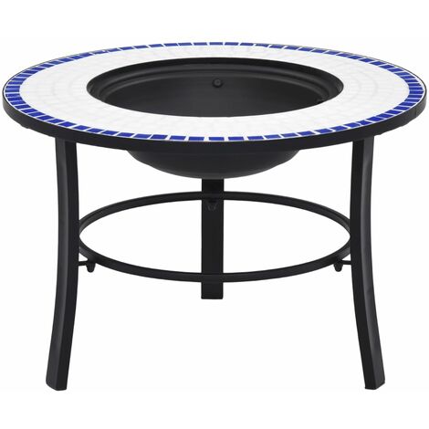 Brasero de mosaico cerámica azul y blanco 68 cm vidaXL