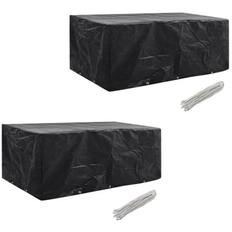 Funda de muebles de jardín 2 uds set ratán 8 personas 10 ojales vidaXL