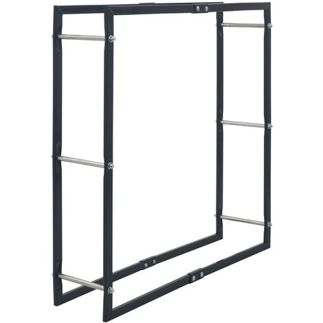 Leñero de acero negro 100x25x100 cm vidaXL