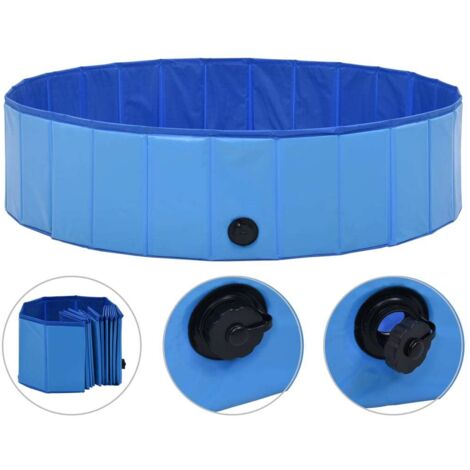 Piscina para perros plegable PVC azul 120x30 cm vidaXL