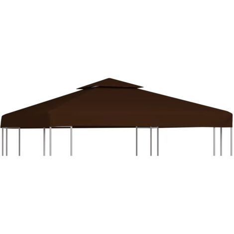 Toldo de cenador 2 niveles marrón 310 g/m² 3x3 m vidaXL