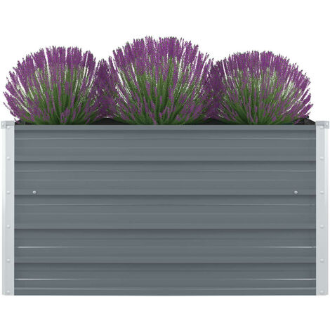 Jardinera elevada de acero galvanizado gris 100x100x45 cm vidaXL