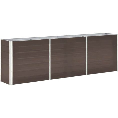 Arriate de jardín de acero galvanizado marrón 240x40x77 cm vidaXL