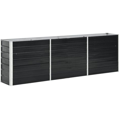 Arriate de jardín de acero galvanizado antracita 240x40x77 cm vidaXL