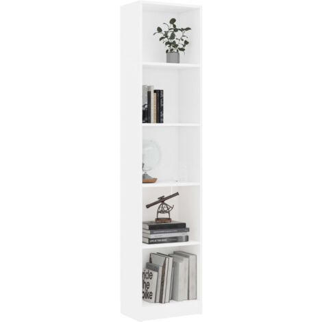 Estantería de 5 niveles madera contrachapada blanca 40x24x175cm vidaXL
