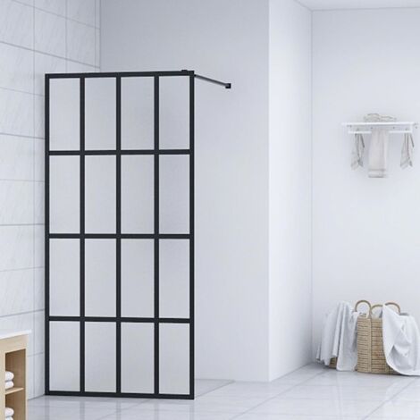 Mampara de ducha vidrio templado esmerilado 90x195 cm vidaXL