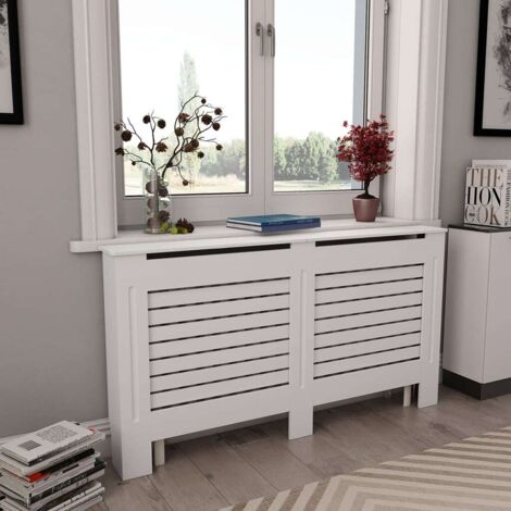 Cubiertas para radiador 2 unidades MDF blanco 152x19x81,5 cm vidaXL