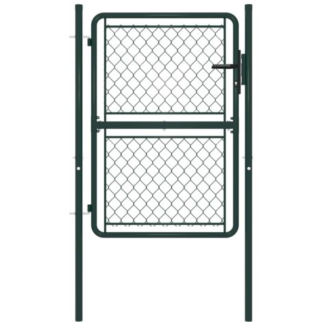 Puerta de jardín de acero verde 100x150 cm vidaXL